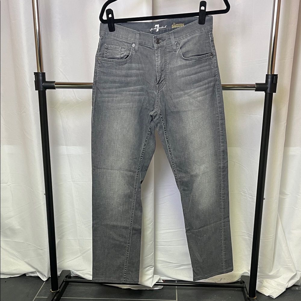 7 For All Mankind Men's slimmy slim-fit straight leg Jeans Gray size 31